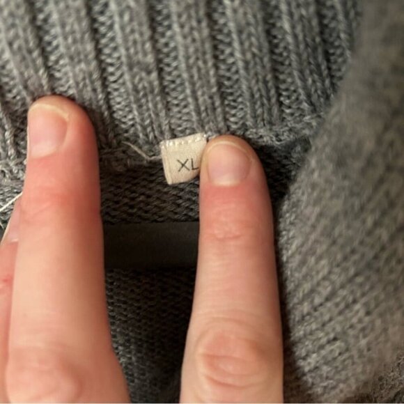 7 Diamonds Dark Grey Button Down Wool Blend Collared Cardigan Sweater Men’s XL - Picture 3 of 6